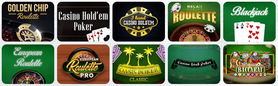 Jeux de table au VINYL CASINO