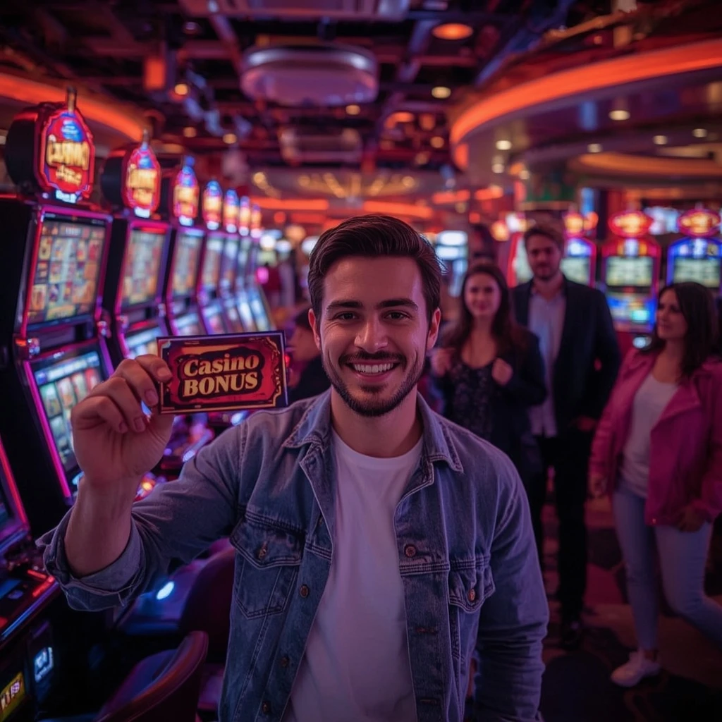 personne tenant un bonus - Vinyl Casino