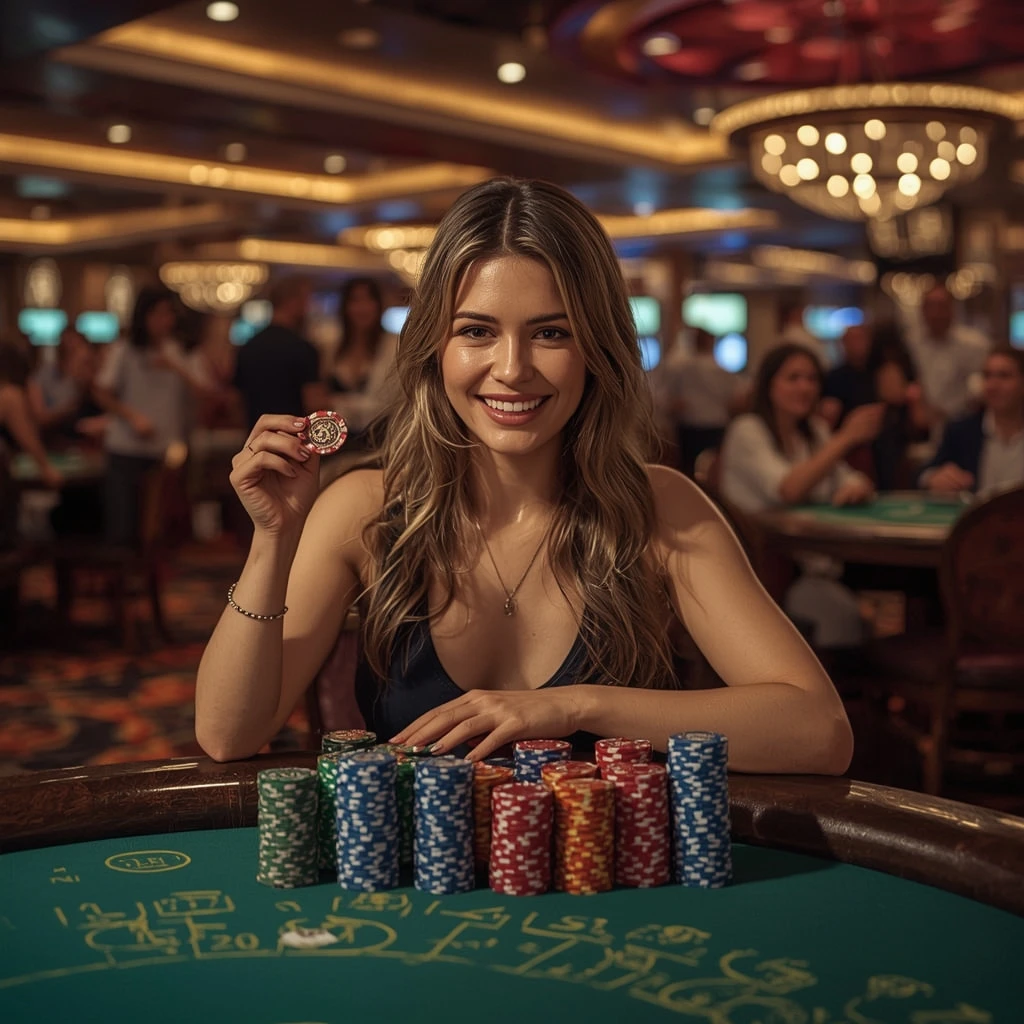 bonus dans les mains de l'homme au casino VINYL CASINO