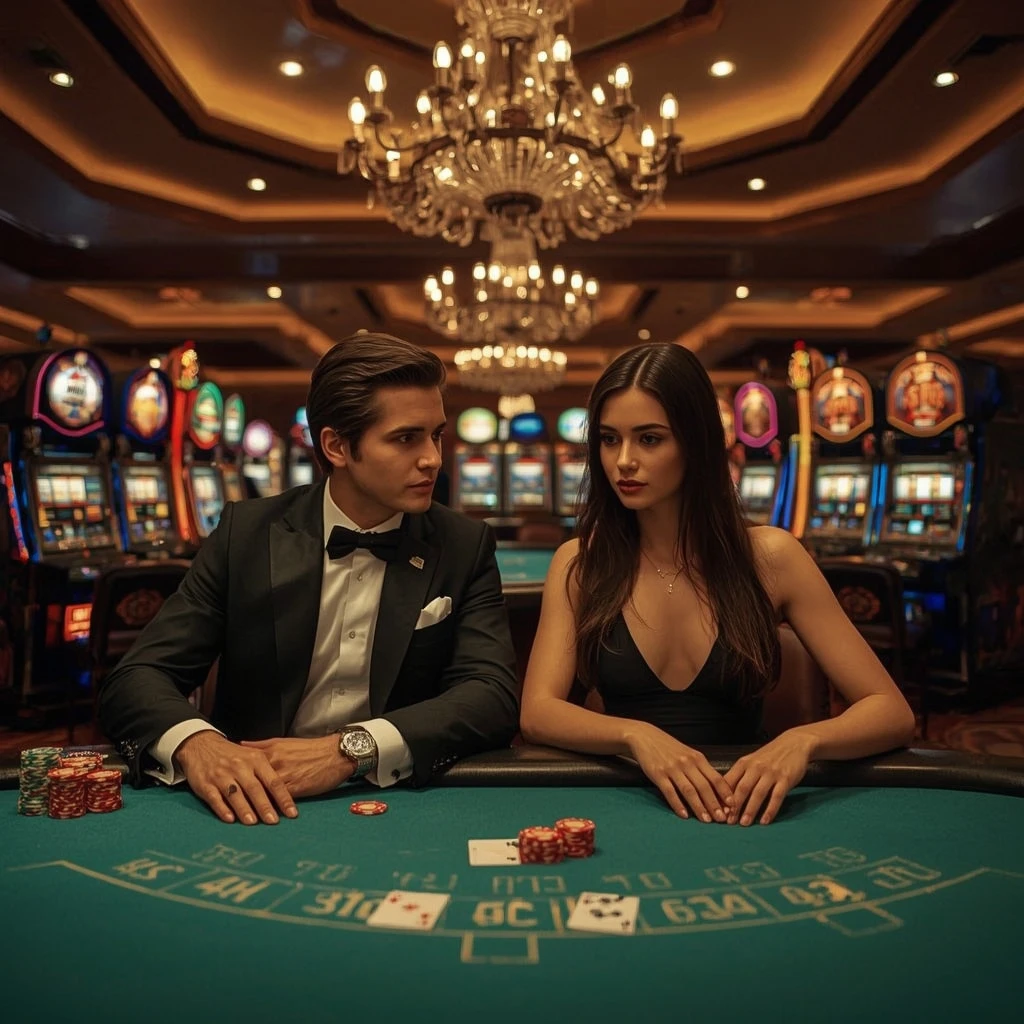 Deux joueurs de poker dans un VINYL CASINO